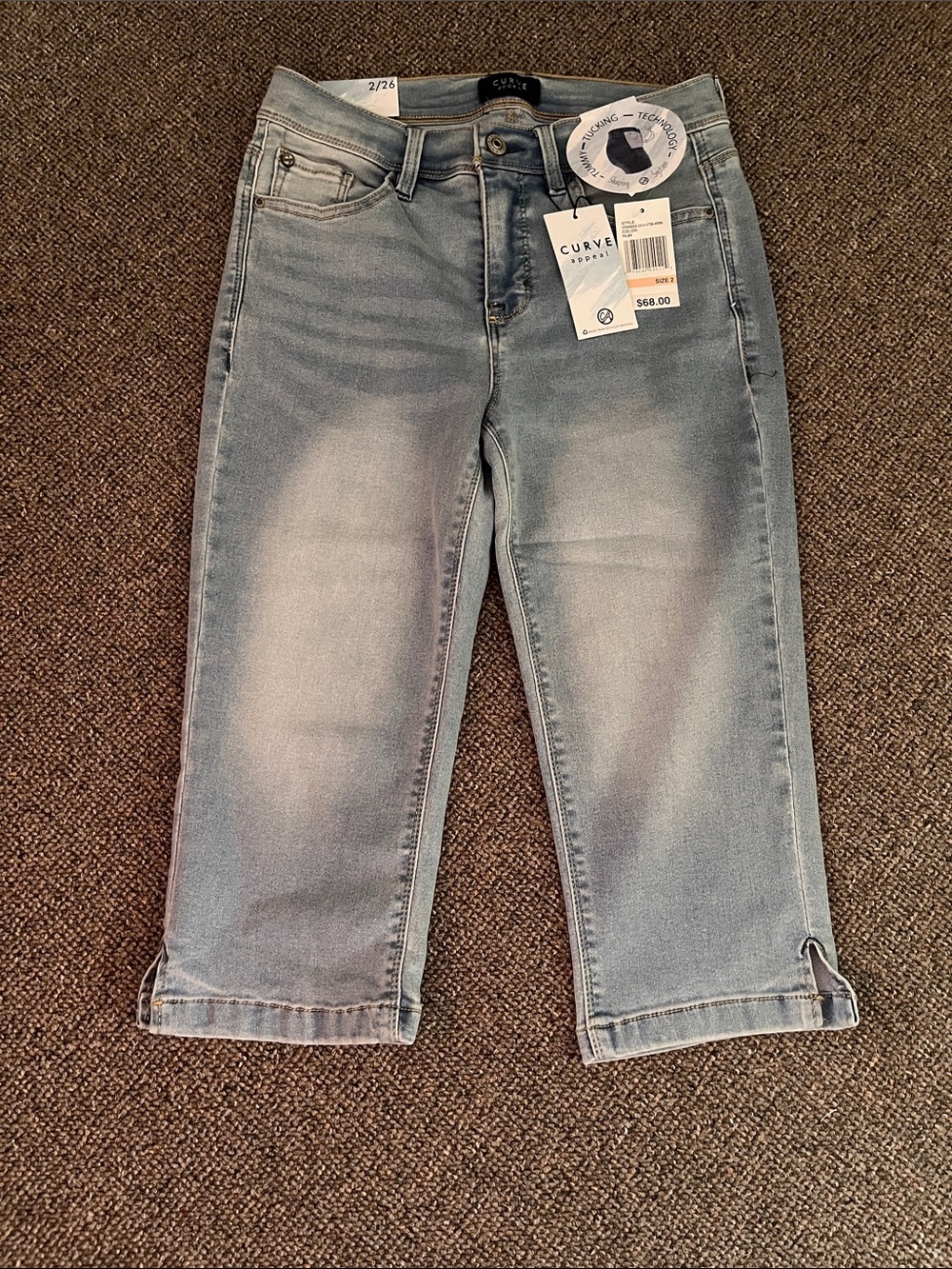 Curve Appeal Women’s Light Blue Denim Capri Shorts